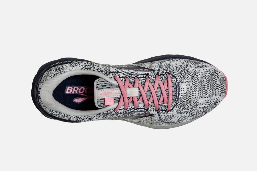 Brooks Israel Adrenaline GTS 21 Road Running Shoes Womens - White/Black/Pink - VQX-913605